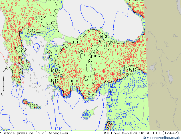 Yer basıncı Arpege-eu Çar 05.06.2024 06 UTC