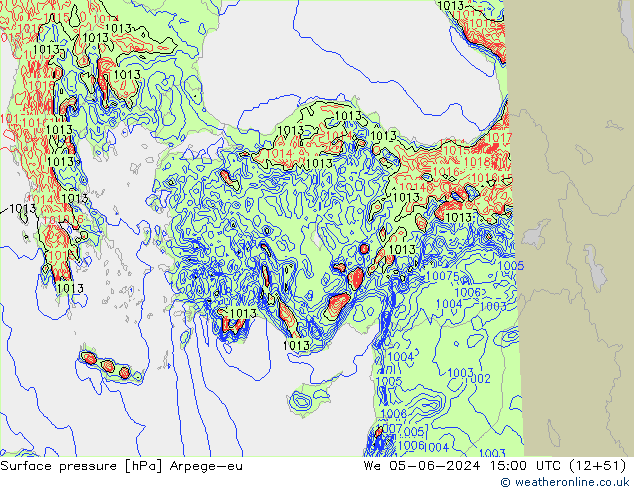 приземное давление Arpege-eu ср 05.06.2024 15 UTC