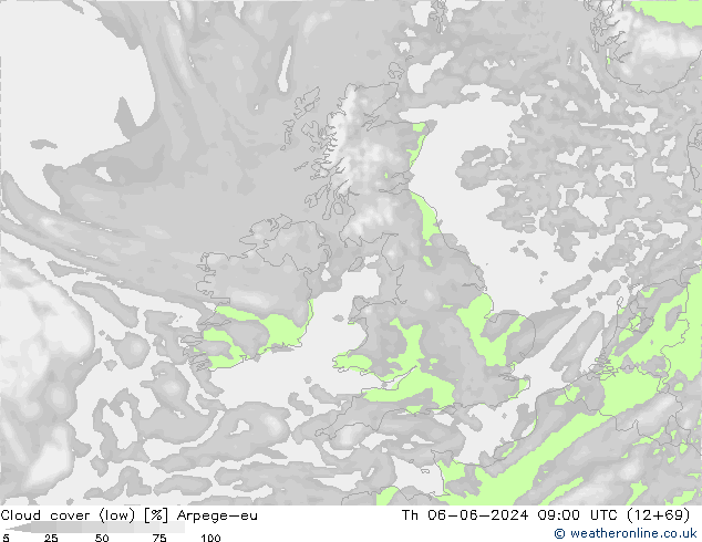 Bewolking (Laag) Arpege-eu do 06.06.2024 09 UTC