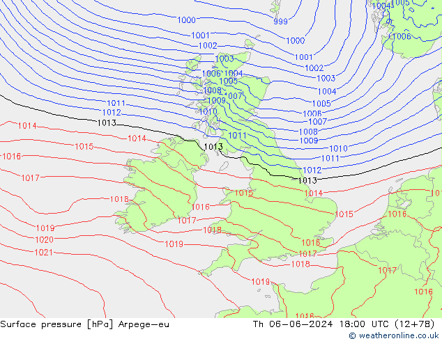 Luchtdruk (Grond) Arpege-eu do 06.06.2024 18 UTC