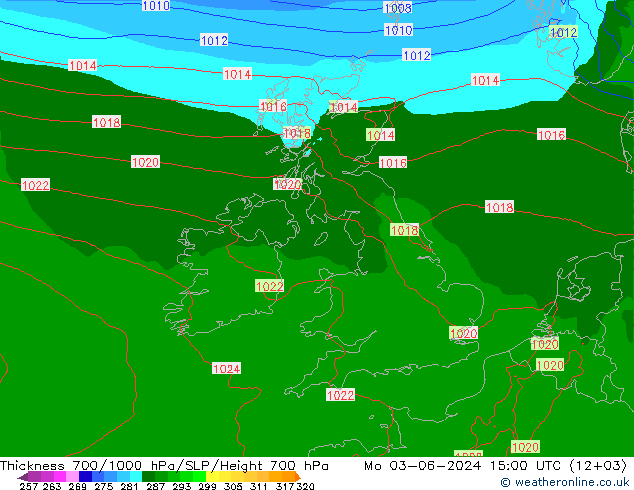 Thck 700-1000 hPa Arpege-eu Mo 03.06.2024 15 UTC