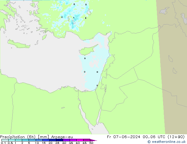 Yağış (6h) Arpege-eu Cu 07.06.2024 06 UTC