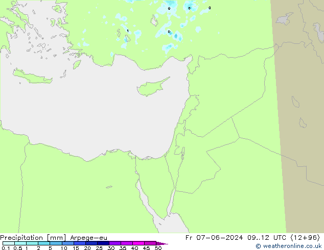 осадки Arpege-eu пт 07.06.2024 12 UTC