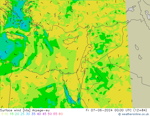 wiatr 10 m Arpege-eu pt. 07.06.2024 00 UTC
