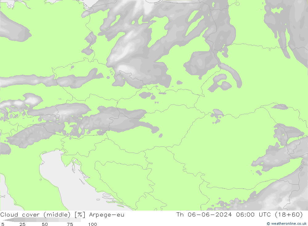 Bewolking (Middelb.) Arpege-eu do 06.06.2024 06 UTC