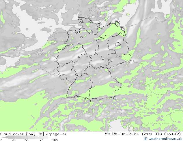 Nubes bajas Arpege-eu mié 05.06.2024 12 UTC