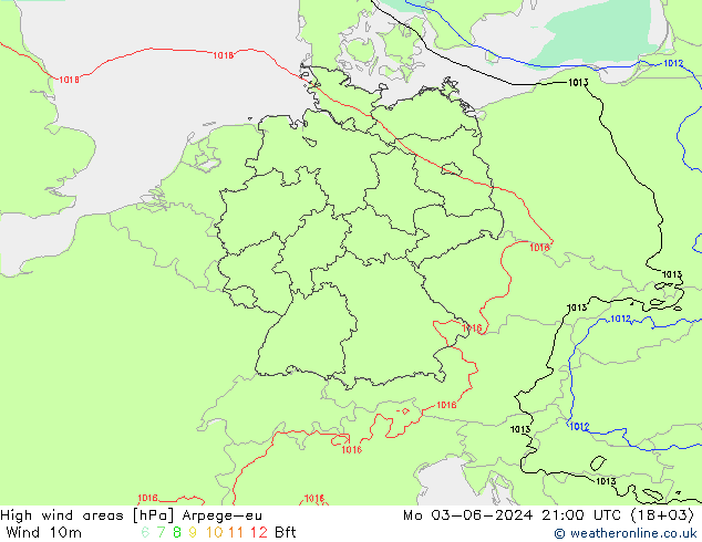 yüksek rüzgarlı alanlar Arpege-eu Pzt 03.06.2024 21 UTC