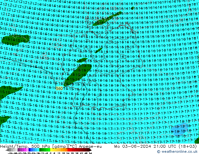 Hoogte/Temp. 500 hPa Arpege-eu ma 03.06.2024 21 UTC