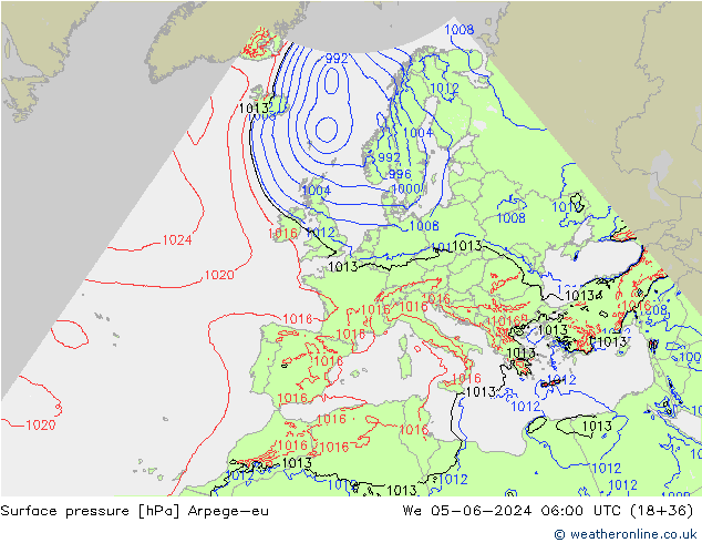 ciśnienie Arpege-eu śro. 05.06.2024 06 UTC