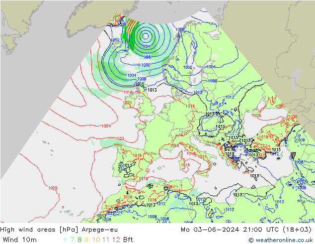 High wind areas Arpege-eu lun 03.06.2024 21 UTC