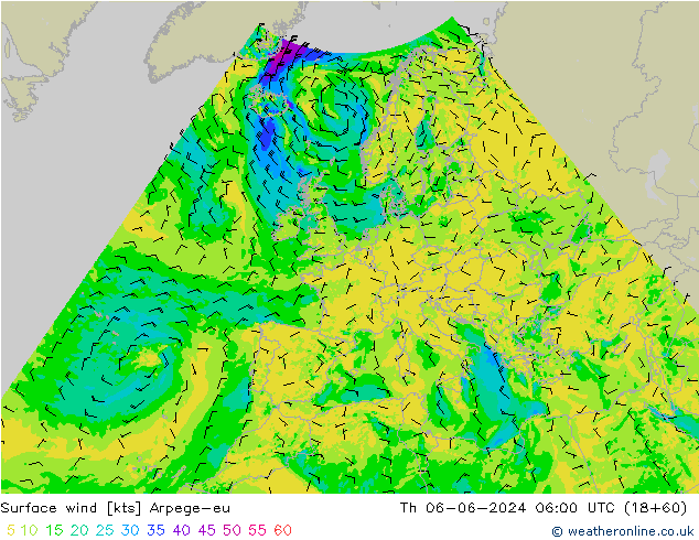  10 m Arpege-eu  06.06.2024 06 UTC