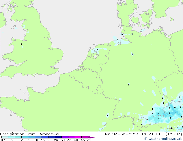 Precipitación Arpege-eu lun 03.06.2024 21 UTC