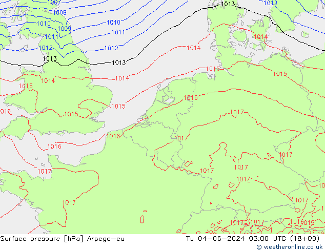 pressão do solo Arpege-eu Ter 04.06.2024 03 UTC