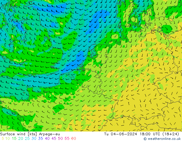  10 m Arpege-eu  04.06.2024 18 UTC