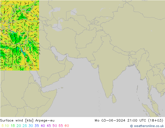 风 10 米 Arpege-eu 星期一 03.06.2024 21 UTC