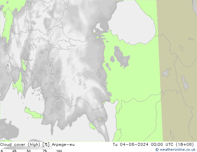 vysoký oblak Arpege-eu Út 04.06.2024 00 UTC