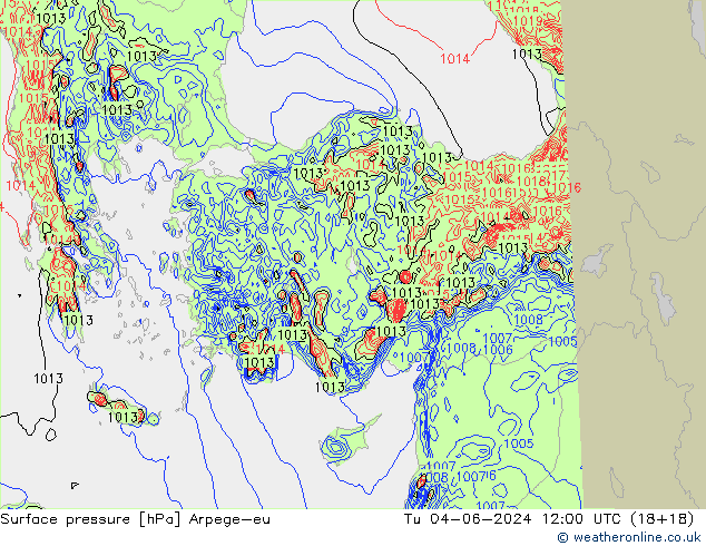 Luchtdruk (Grond) Arpege-eu di 04.06.2024 12 UTC