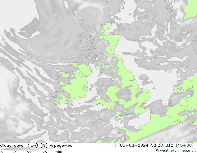 zachmurzenie (niskie) Arpege-eu czw. 06.06.2024 06 UTC