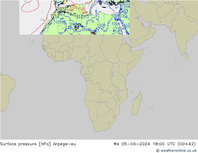 Surface pressure Arpege-eu We 05.06.2024 18 UTC