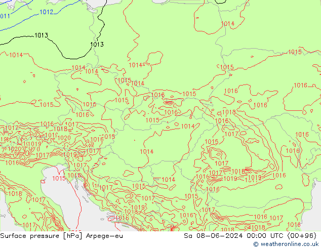 Luchtdruk (Grond) Arpege-eu za 08.06.2024 00 UTC