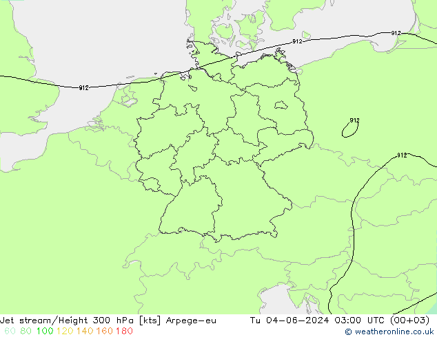 Corriente en chorro Arpege-eu mar 04.06.2024 03 UTC