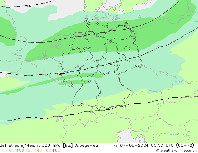 Jet stream Arpege-eu Sex 07.06.2024 00 UTC