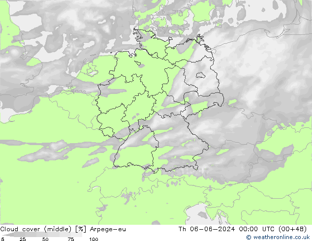 Nubes medias Arpege-eu jue 06.06.2024 00 UTC