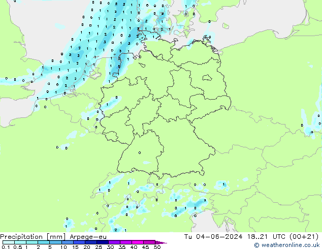 Yağış Arpege-eu Sa 04.06.2024 21 UTC