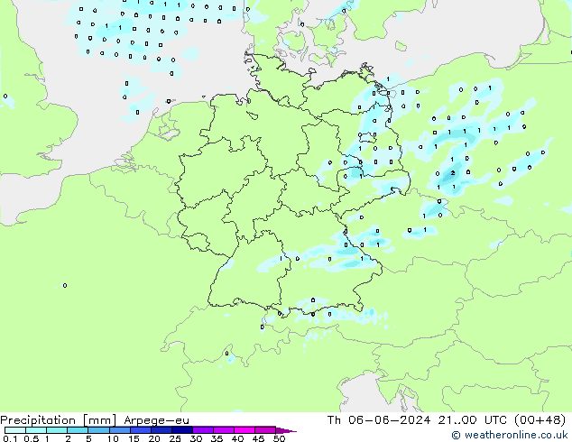 Precipitation Arpege-eu Th 06.06.2024 00 UTC