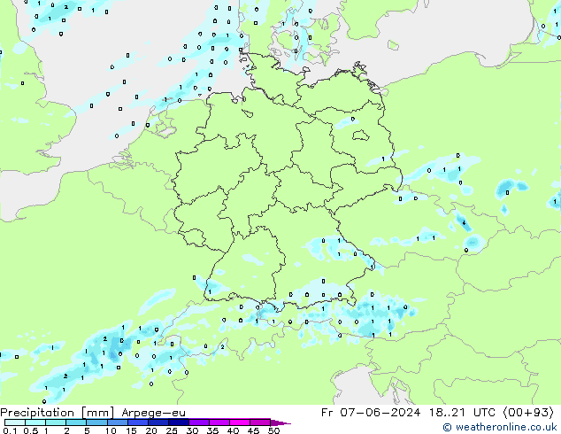 Neerslag Arpege-eu vr 07.06.2024 21 UTC