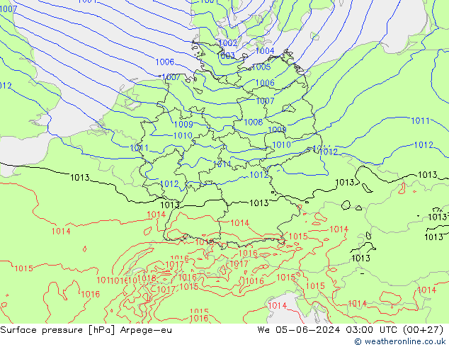 Luchtdruk (Grond) Arpege-eu wo 05.06.2024 03 UTC
