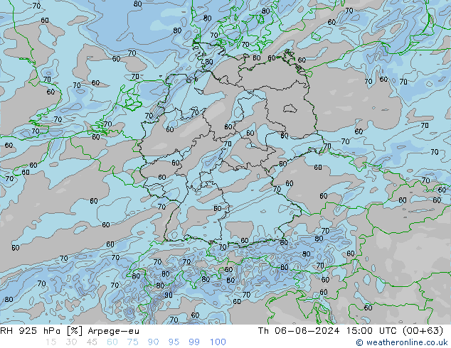 RH 925 hPa Arpege-eu  06.06.2024 15 UTC