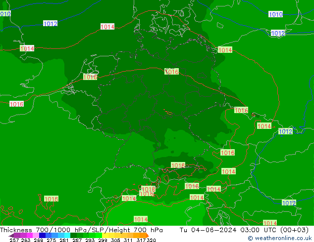 700-1000 hPa Kalınlığı Arpege-eu Sa 04.06.2024 03 UTC