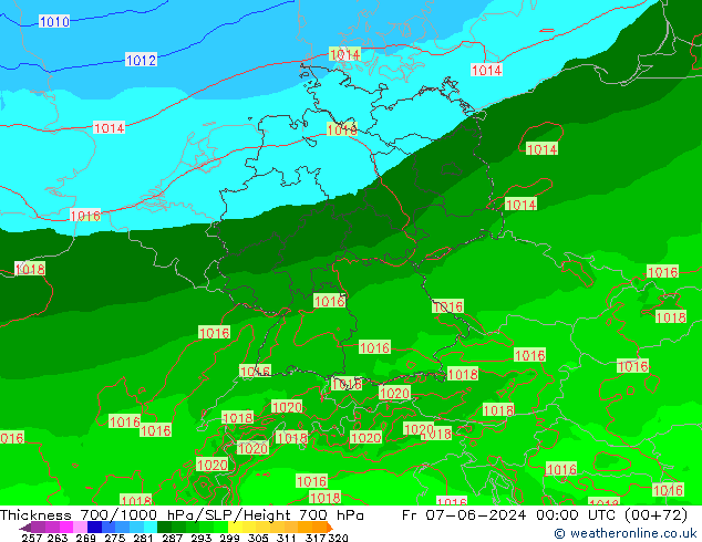 Dikte700-1000 hPa Arpege-eu vr 07.06.2024 00 UTC