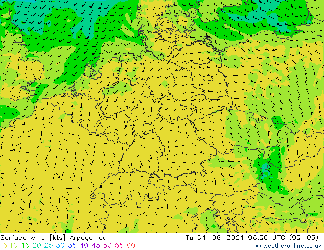 Bodenwind Arpege-eu Di 04.06.2024 06 UTC