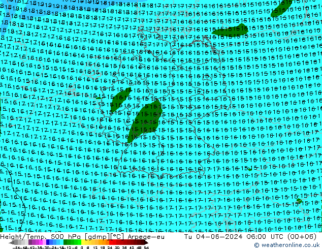 Height/Temp. 500 hPa Arpege-eu Di 04.06.2024 06 UTC