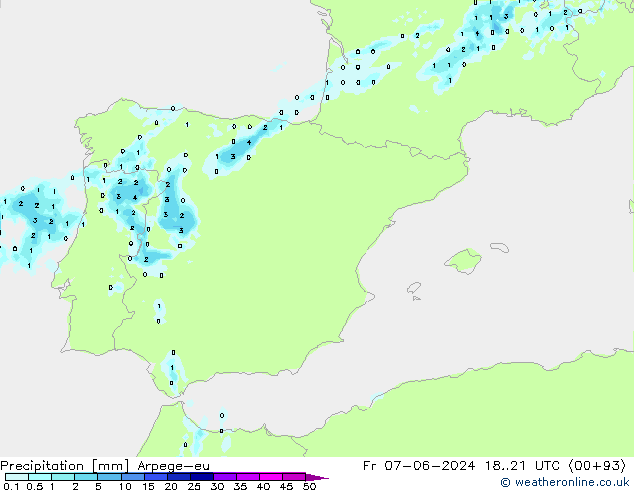 Neerslag Arpege-eu vr 07.06.2024 21 UTC