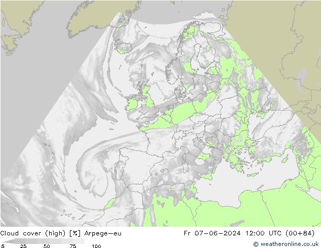 Wolken (hohe) Arpege-eu Fr 07.06.2024 12 UTC