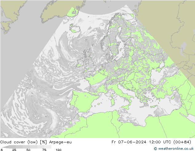 Bulutlar (düşük) Arpege-eu Cu 07.06.2024 12 UTC