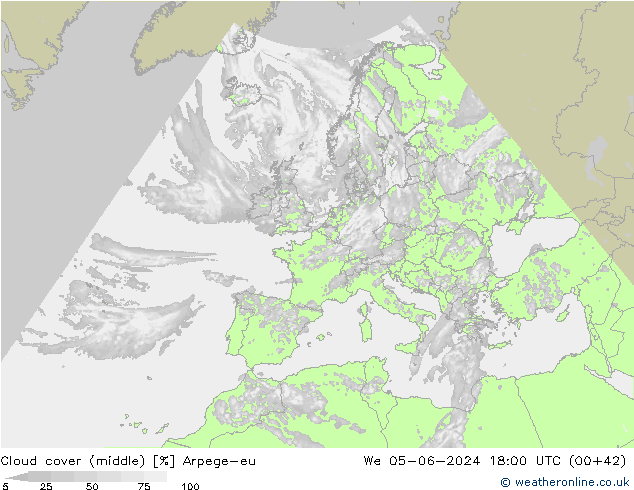 Nubes medias Arpege-eu mié 05.06.2024 18 UTC