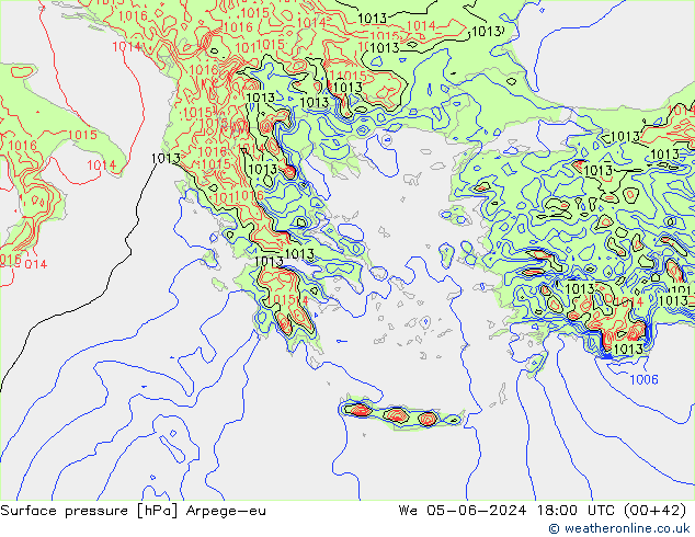 Yer basıncı Arpege-eu Çar 05.06.2024 18 UTC