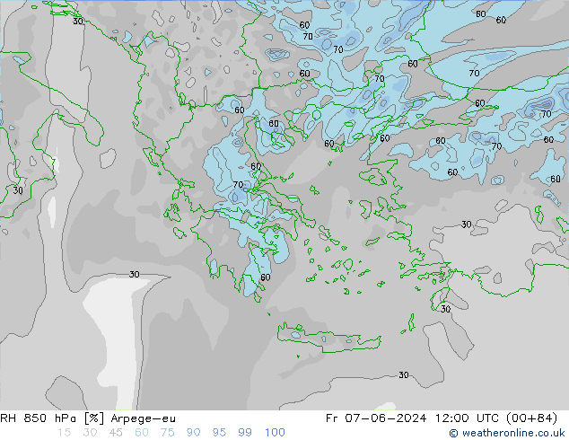 RV 850 hPa Arpege-eu vr 07.06.2024 12 UTC