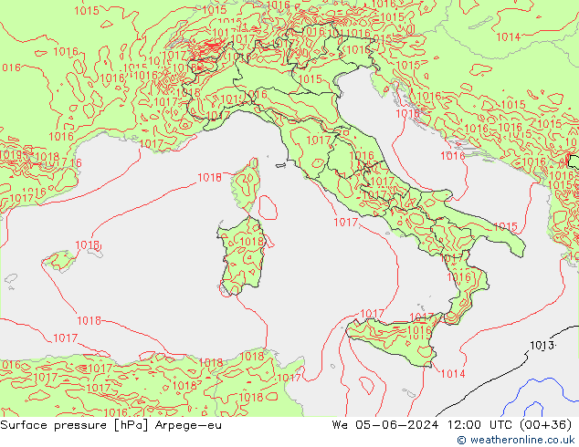 приземное давление Arpege-eu ср 05.06.2024 12 UTC