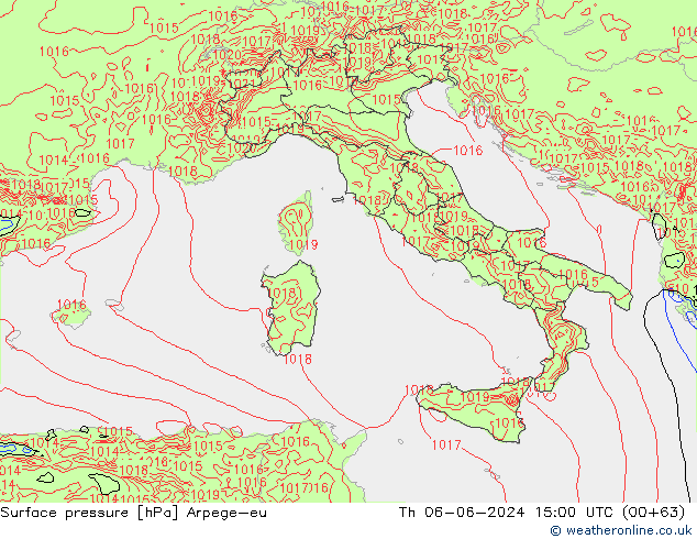 Luchtdruk (Grond) Arpege-eu do 06.06.2024 15 UTC