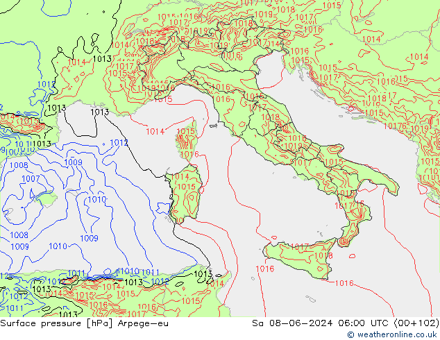 приземное давление Arpege-eu сб 08.06.2024 06 UTC