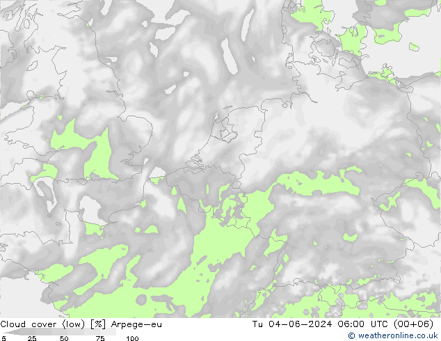 Wolken (tief) Arpege-eu Di 04.06.2024 06 UTC