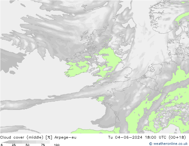 nuvens (médio) Arpege-eu Ter 04.06.2024 18 UTC