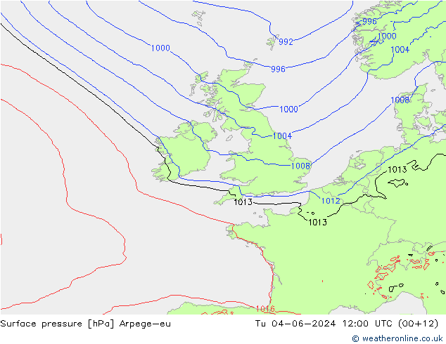 ciśnienie Arpege-eu wto. 04.06.2024 12 UTC