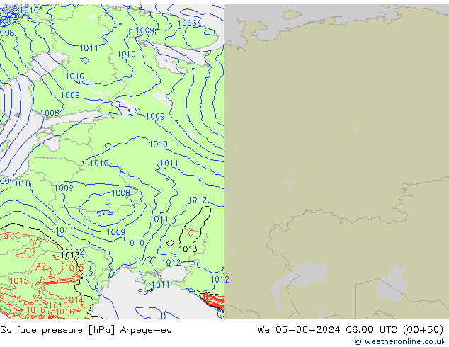 Yer basıncı Arpege-eu Çar 05.06.2024 06 UTC