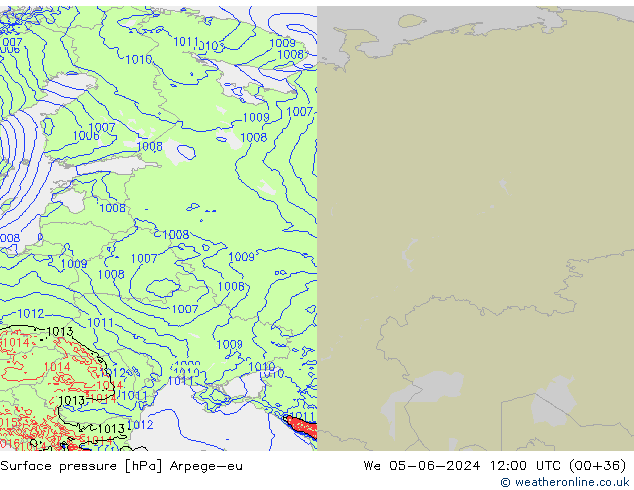 pressão do solo Arpege-eu Qua 05.06.2024 12 UTC